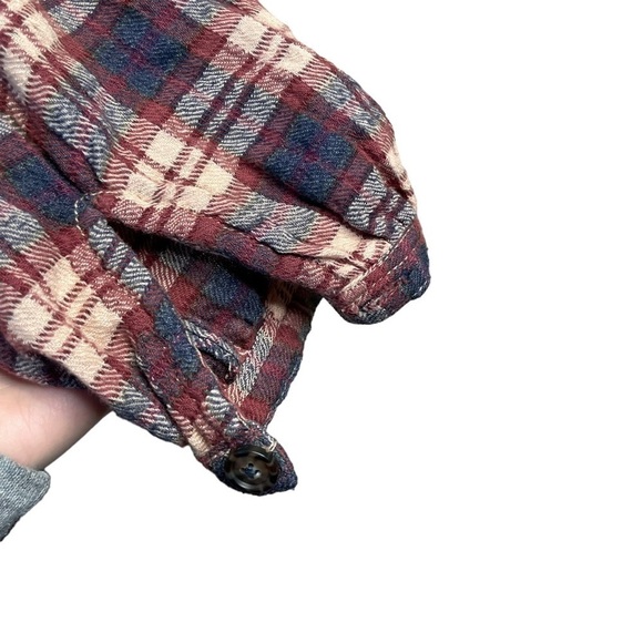 Free People Northern Bound Plaid Balloon Sleeve Popover Shirt Size Small - Picture 6 of 7